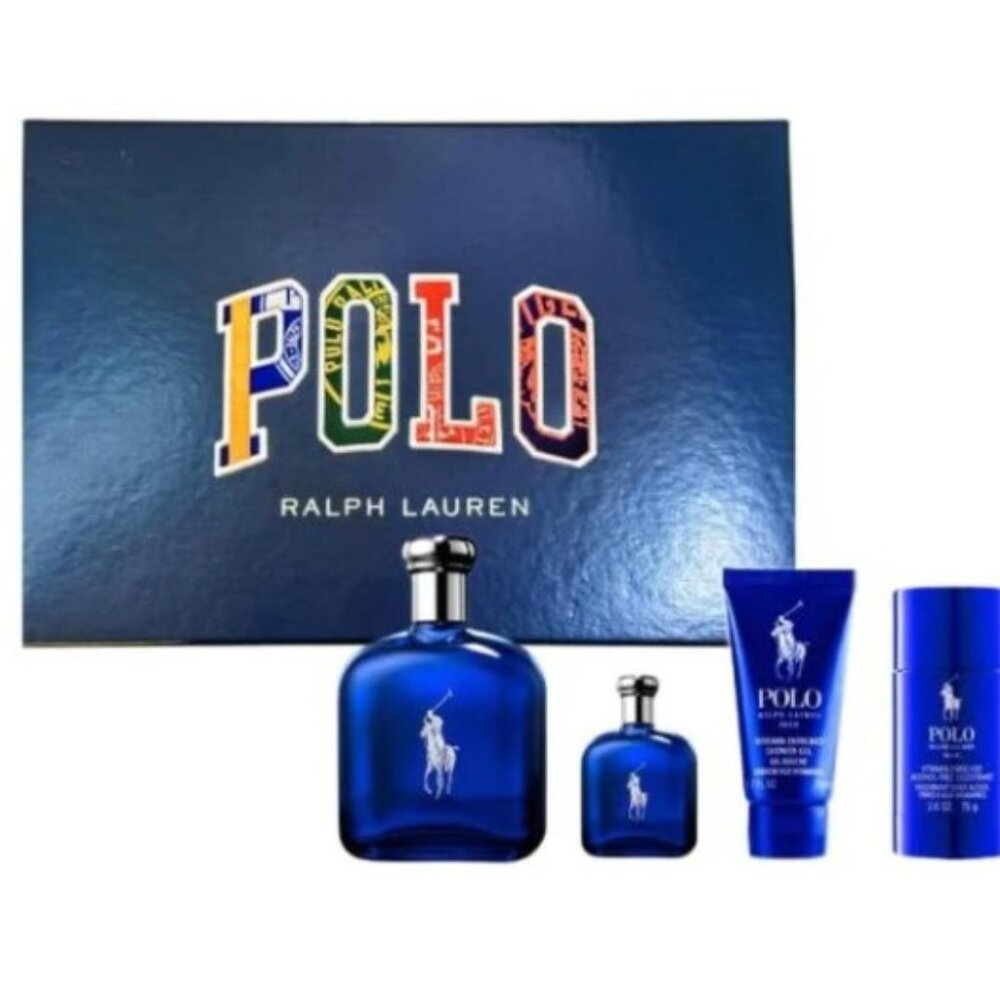 Polo Blue 4-Piece Set 4.2oz Men EDT Spray